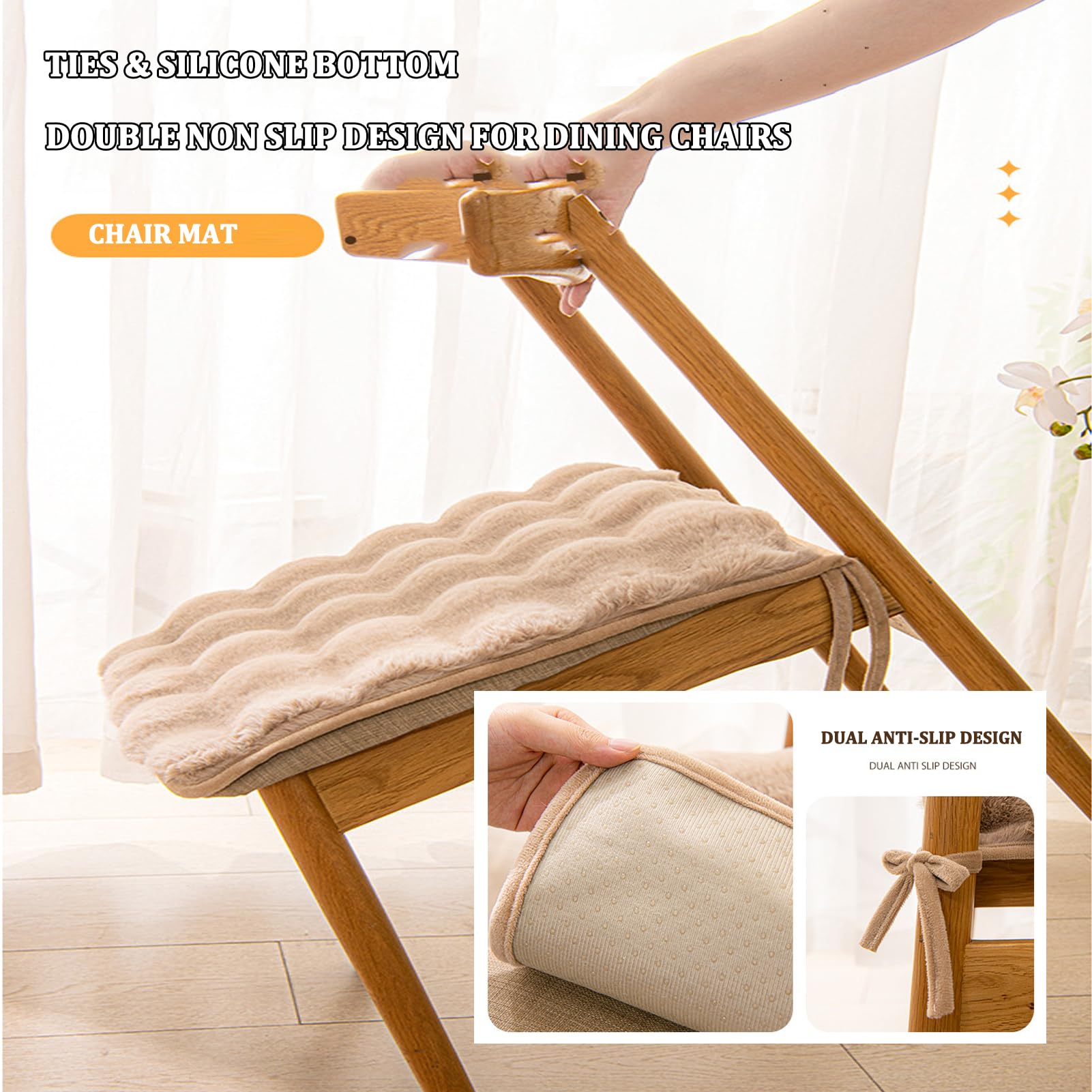 Herunwer Housses de Chaise en Fausse Fourrure de Lapin - Coussin de Chaise de Bureau Doux et Duveteux avec Bande Élastique Antidérapante, Housse de Chaise de Bureau pour Dortoir Lavable à la Herunwer Housses de Chaise en Fausse Fourrure de Lapin - Coussin de Chaise de Bureau Doux et Duveteux avec Bande Élastique Antidérapante, Housse de Chaise de Bureau pour Dortoir Lavable à la
