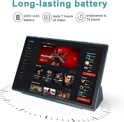 Vista 61 de Tablet 64GB 10 pulgadas Tablet, tabletas Android, batería 6000mAh Quad Core HD pantalla táctil Tableta Computadora 2MP+8MP Cámaras duales WiFi BT