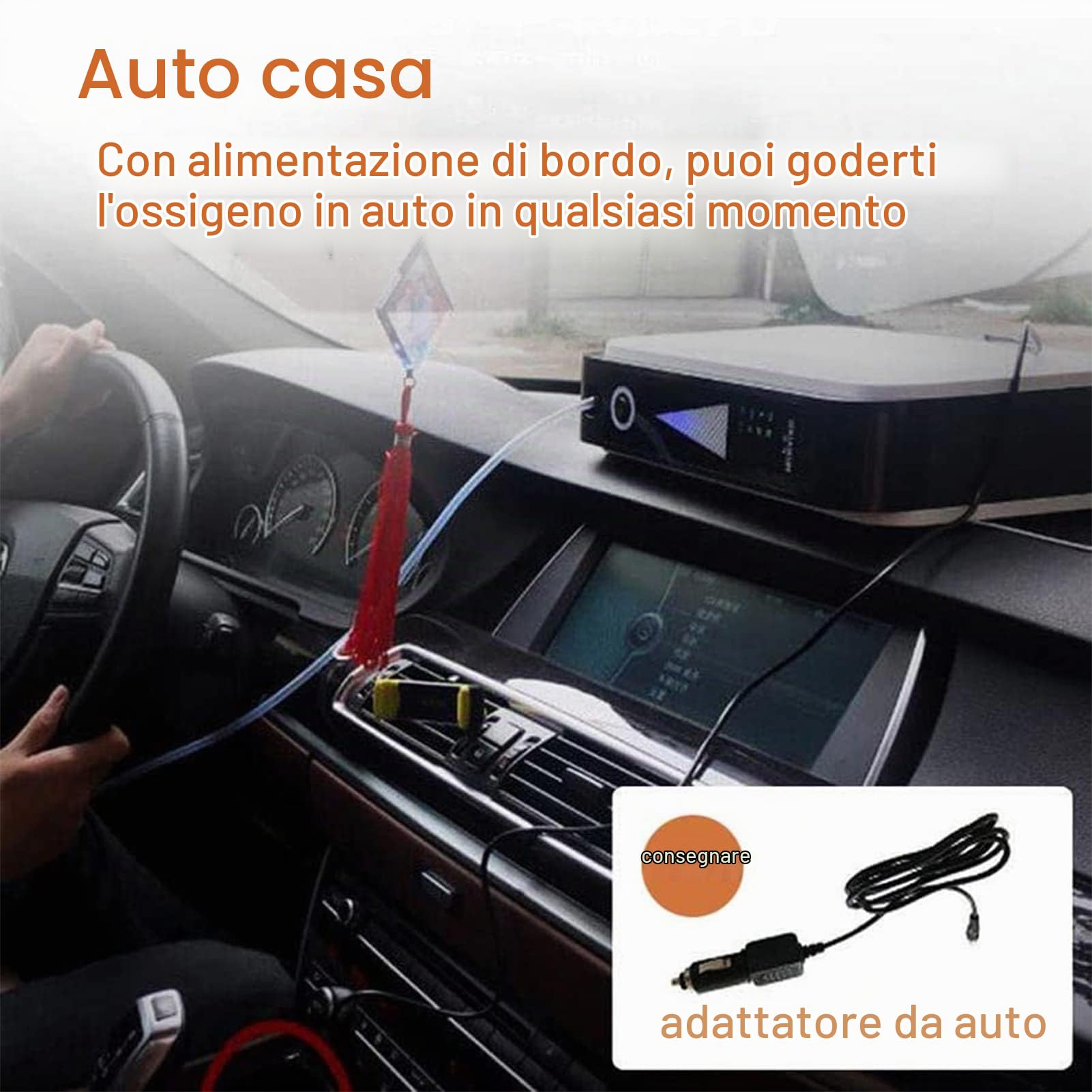 LoJax Concentratore di Ossigeno Portatile, Generatore di Ossigeno per Terapia della Macchina Dell'Ossigeno Regolabile da 1L/min, Mini Macchina Dell'Ossigeno per Auto Adatta per La Casa E I Viaggi