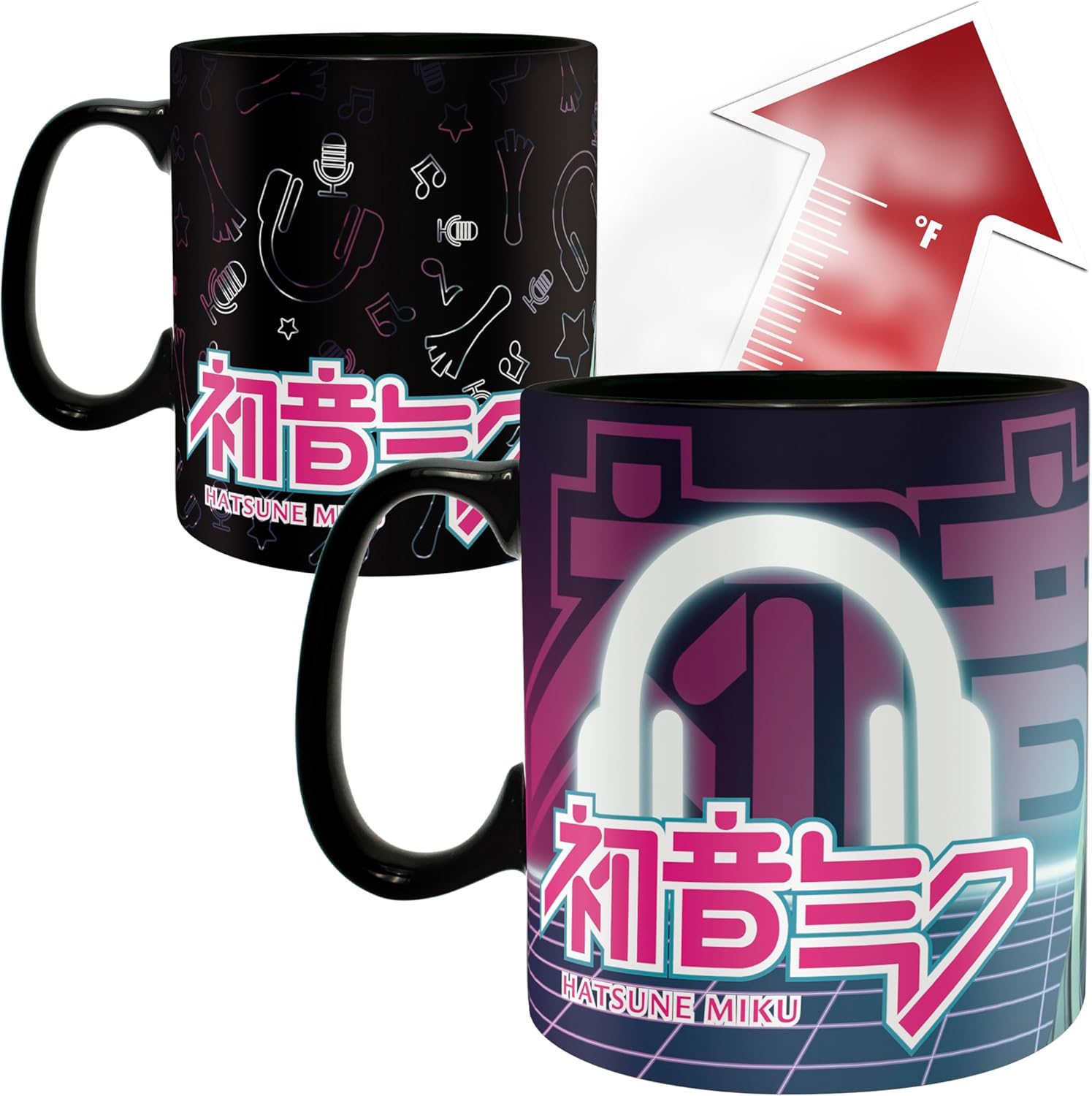 ABYSTYLE Hatsune Miku Heat Changing Ceramic Coffee Mug 16 Oz. Anime Manga Drinkware Gift (ABYMUG927)