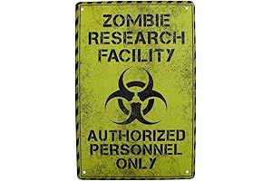 Treasure Gurus Metal Warning Zombie Research Facility Biohazard Wall Door Sign Garage...