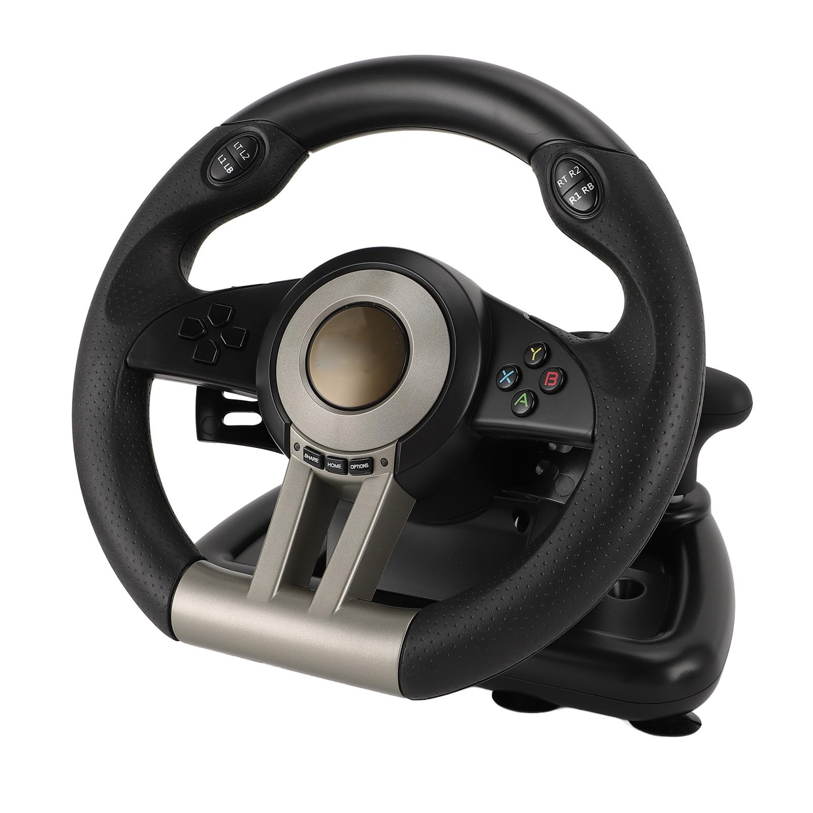 Volante da Corsa per PC e Pedale Volante da Gioco USB Universale per Rotazione di 180 Gradi Materiale ABS Impugnatura Comoda