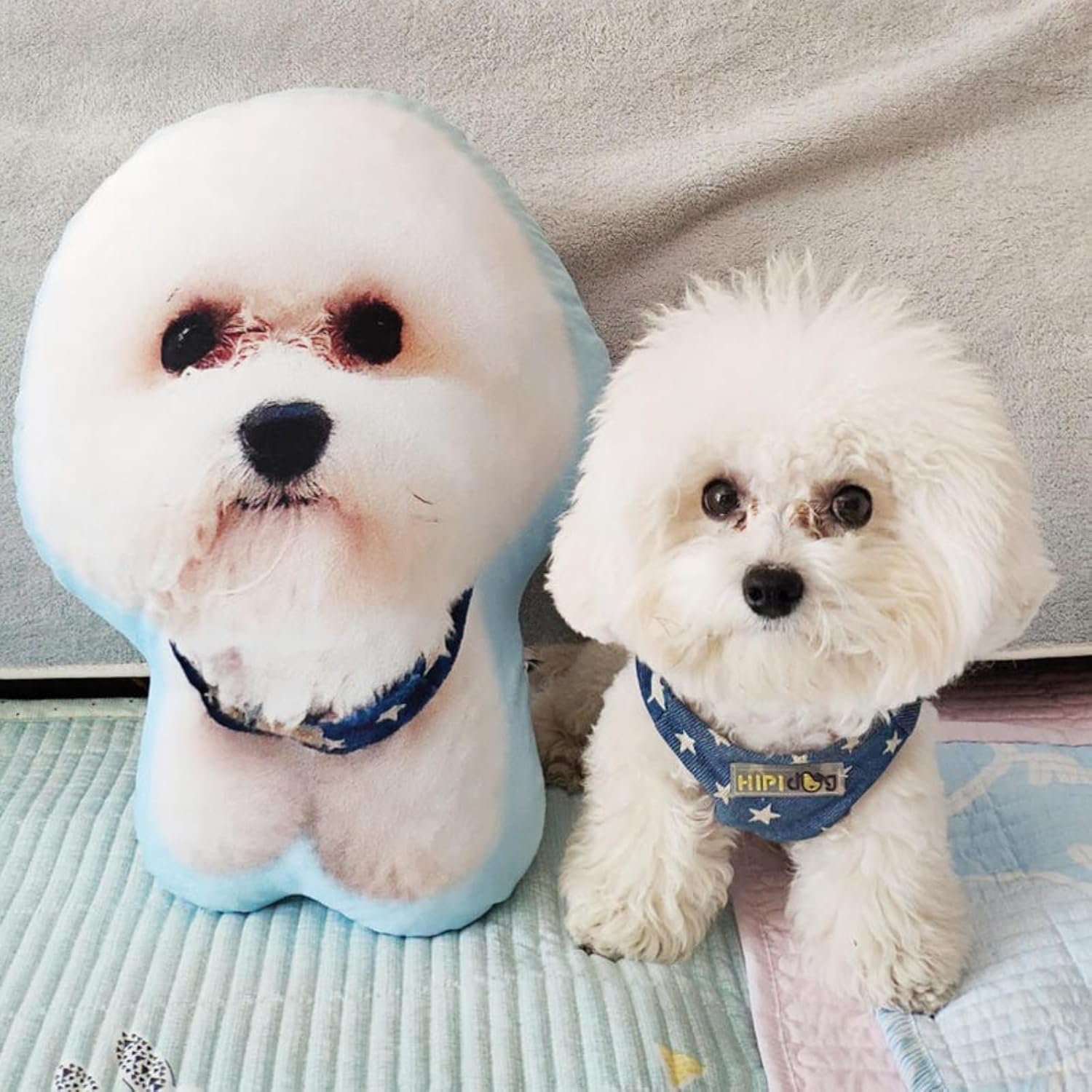 Personalized Pet Shaped Pillow,3D Photo Dog Cat Face Pillow,Pet Lover Gift,Pet Portrait Pillow,Double-Sided Printing,Pet Memorial Gift (80cm)