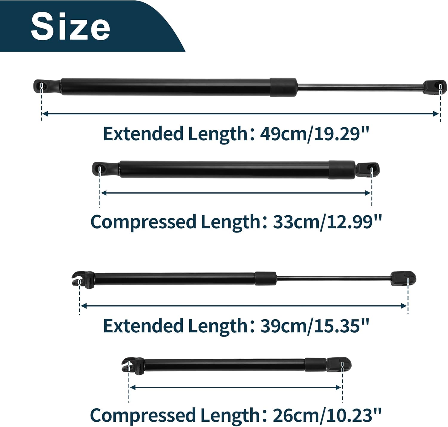 Lift Supports Struts for Nissan Pathfinder 2005-2013 Rear Window Glass & Tailgate Gas Spring Black 4PCS