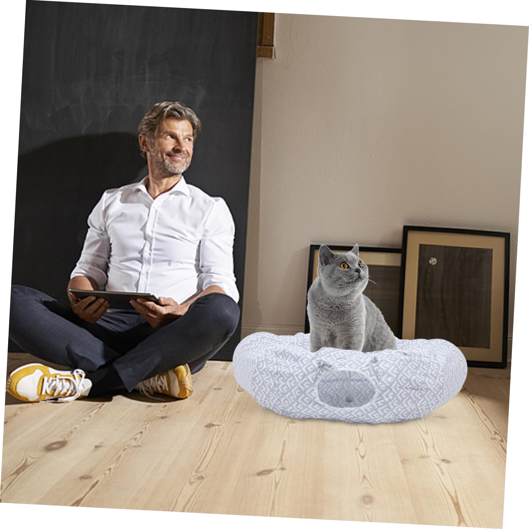 YARNOW Cama túnel para Gatos Desmontable Cat Tunnel Bed Jaula para Gatos al Aire Gatito Juguetes para de Interior Cama del túnel del Piso Tipo para paño