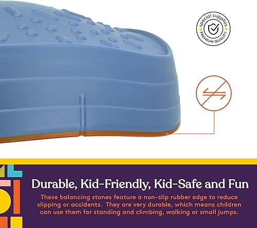 Miniatura 7 de Special Supplies Stepping Stones for Kids, 5 Balance Indoor and Outdoor Blocks Promote Coordination, Balance, Strength, Child Safe Rubber, Non-Slip