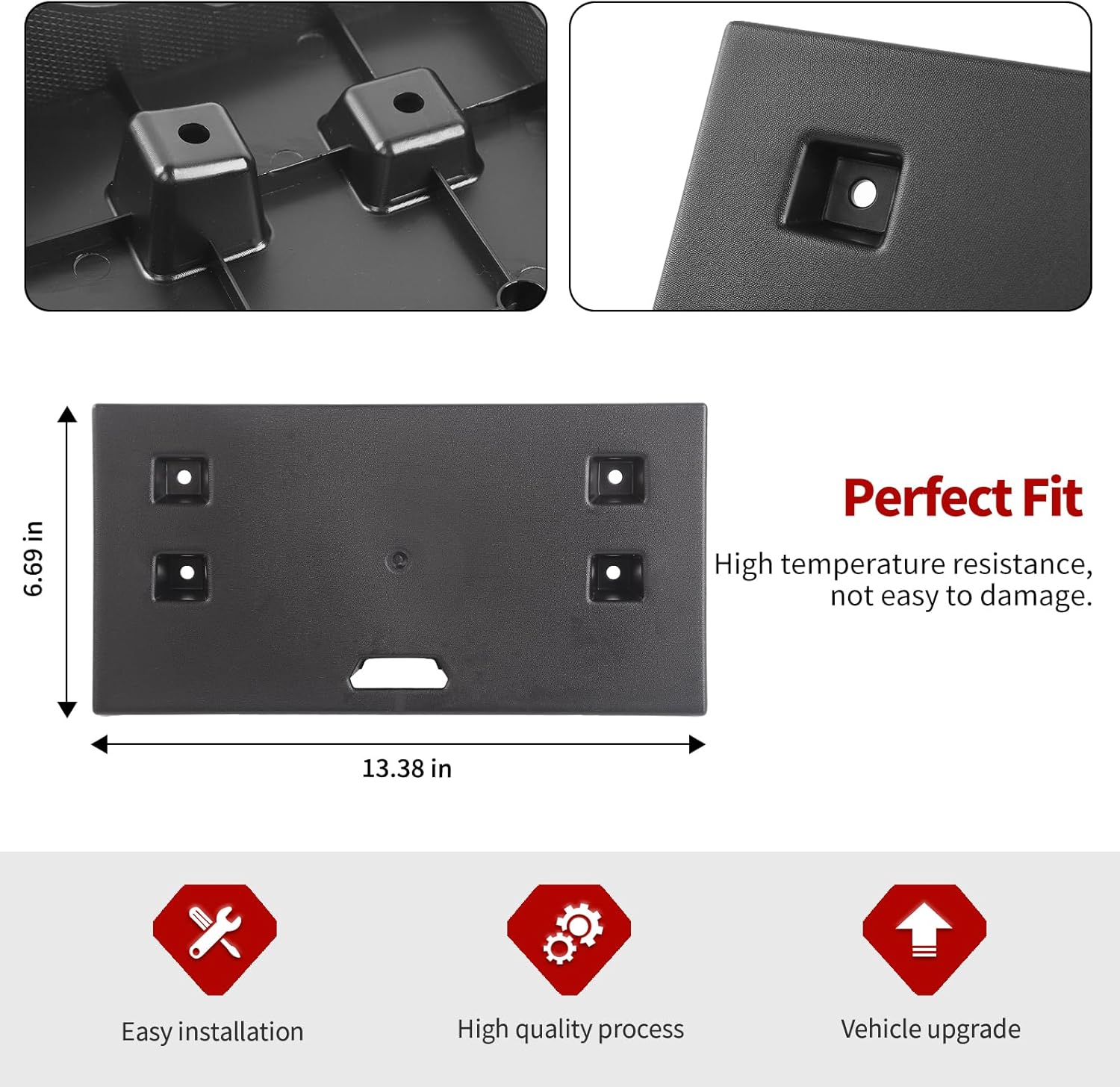 Jimen Fit for Jeep Renegade 2015-2018, No Drill Front License Plate Bracket Tag Holder Frame Mount