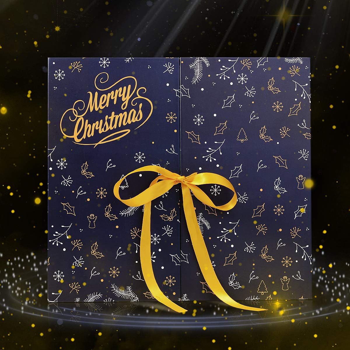 Calendario Dell'Avvento Per Foto - Espositore Da Appendere Con 24 Tasche, Riutilizzabile, Feltro 88x42 Cm, Per Natale