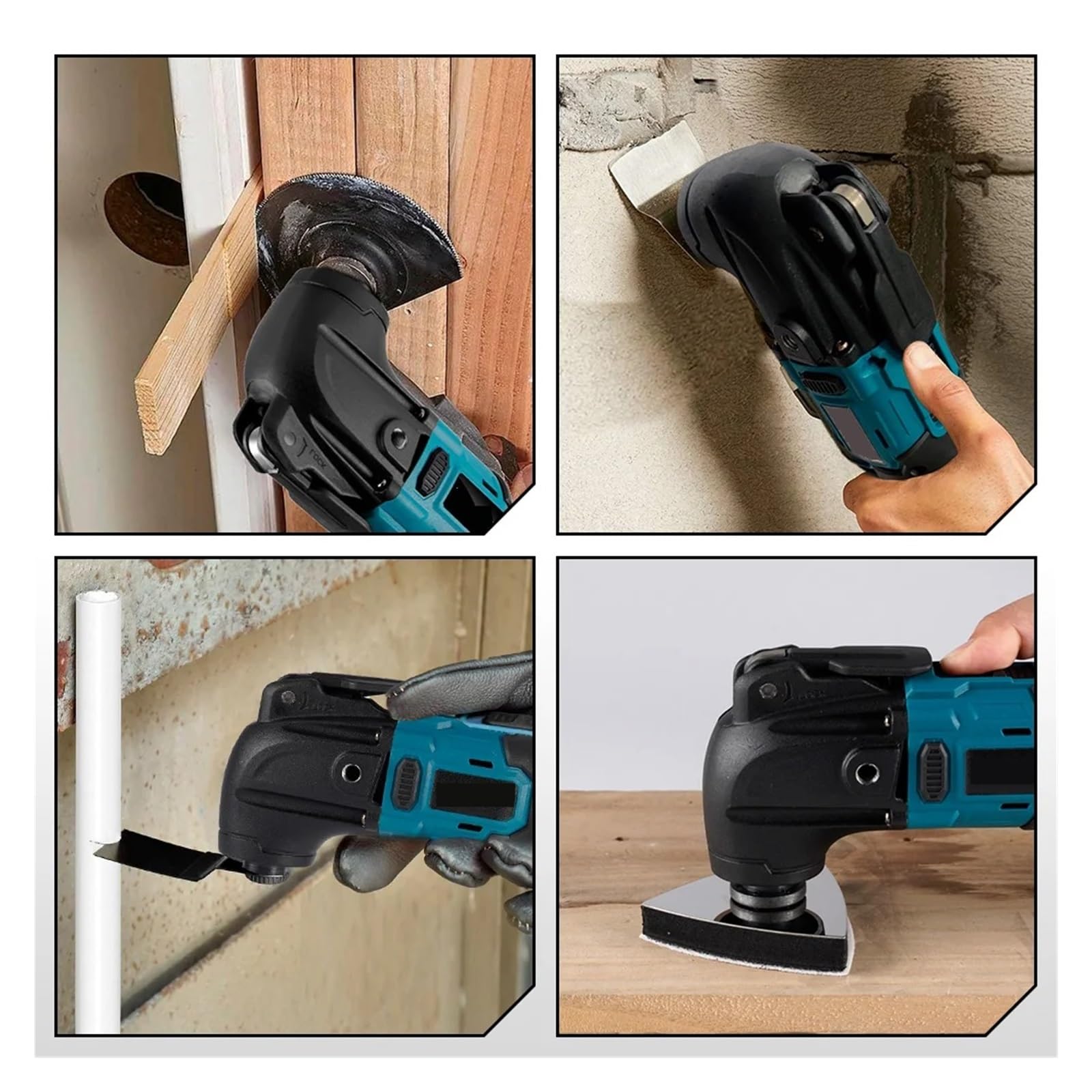 Multiherramienta Oscilante Sin Escobillas, Sierra Eléctrica, Recortadora, Pala, Corte, Pulido, Herramienta De Carpintería For Batería De 18V Versatilidad(2 Battery Set)