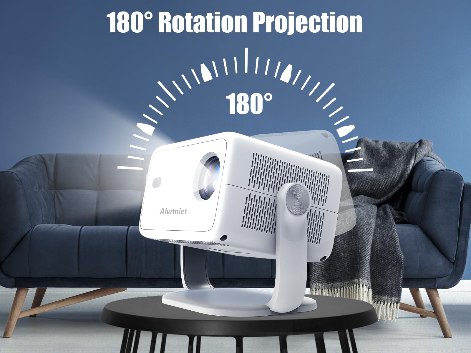 Android 13 Smart Beamer mit Various Offiziell TV Apps,Sprachassistent 1080P Nativ/Optische Auflösung 320ANSI 12000Lumens 5G WiFi Auto Trapezkorrektur Projektor für Heimkino/Outdoor