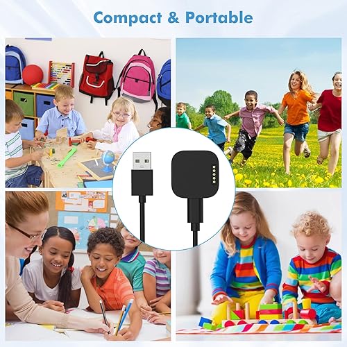 MoKo Compatible with SyncUP Kids Watch 2 Charger, Magnetic Charger with 3.18FT USB Cable for Sync UP Kids Watch 2, Type-A Charging Dock Smartwatch Accessories Fast Charging, Black