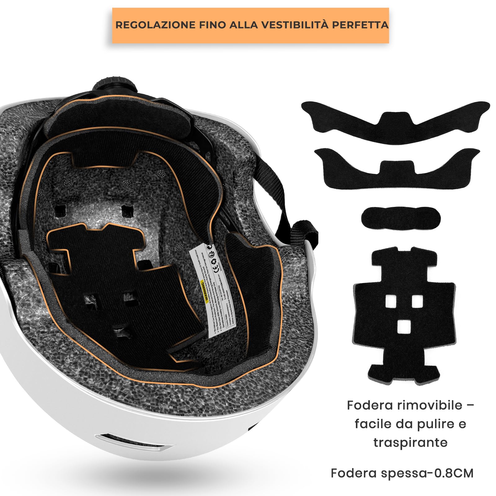LeapBeast Casco Bici da Uomo/Donna, Regolabile Misura Caschi da Adolescenti, Cascos da Skateboard, Casco da Elettrico Bicicletta, Cascos da Elettrico Skateboard (Bianco, L)
