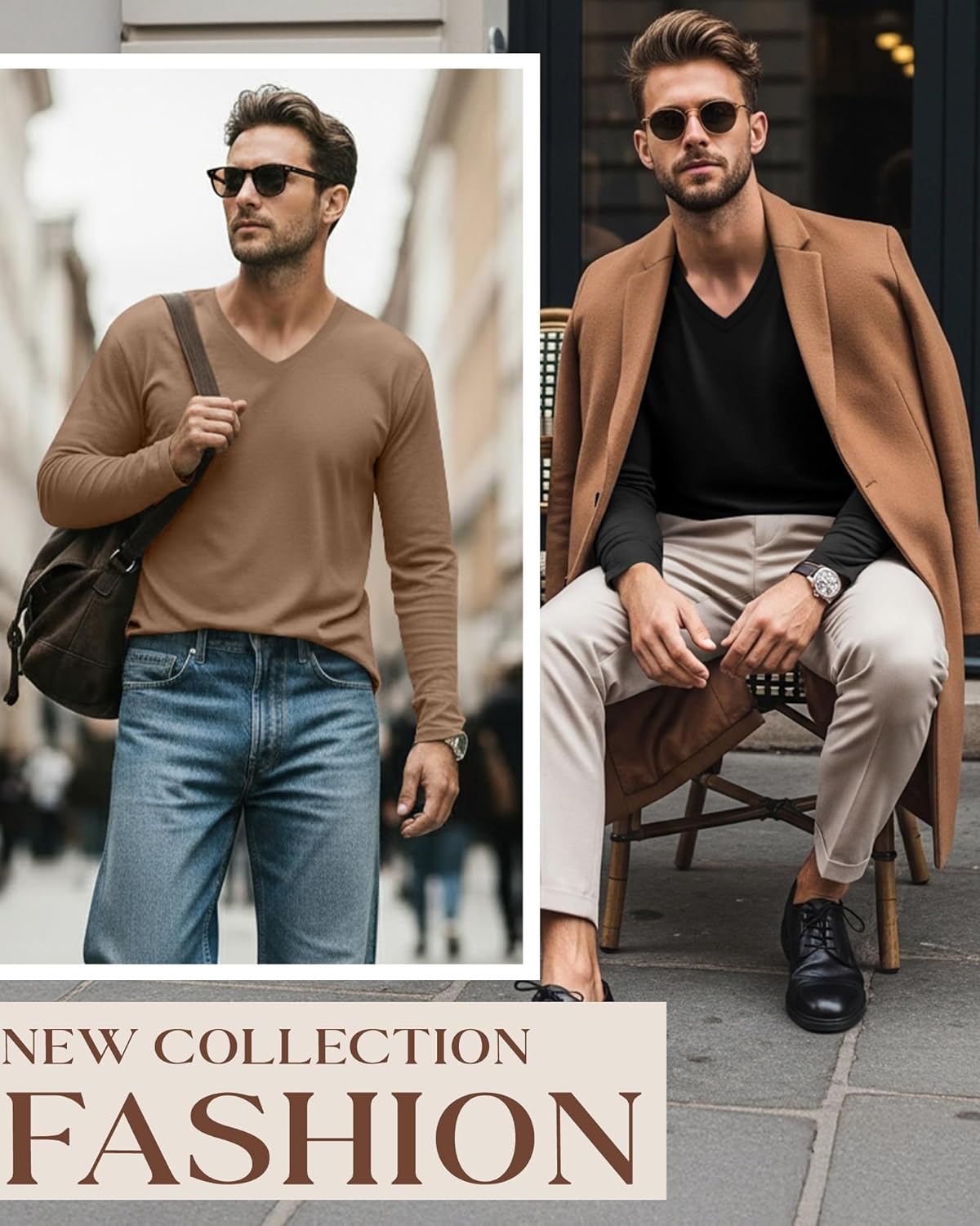 Ficerd 3 Pack Big and Tall Shirts for Men V Neck Cotton Long Sleeve Tee L-7XL Casual Loose Tops Oversized Basic T Shirts - Image 5