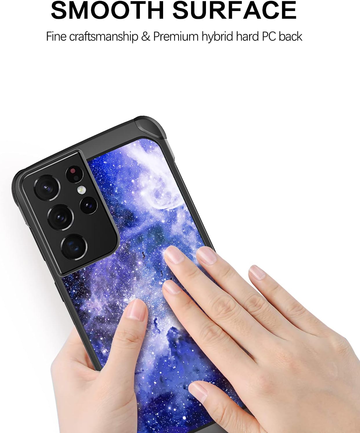 BENTOBEN Compatible with Samsung Galaxy S21 Ultra Case 6.9 Inch 2021,Slim Fit Glow in The Dark Shockproof Protective Hybrid Hard PC Soft TPU Bumper Drop Protection Girl Women Cover,Blue Nebula
