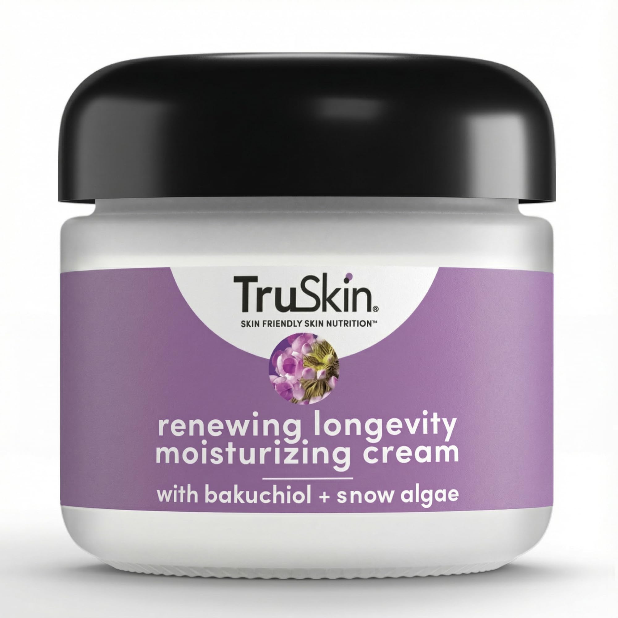 TruSkin Longevity Moisturizing Cream – Revolutionary Face Moisturizer with Bakuchiol & Snow Algae – Healthy Aging Gentle Retinol Alternative, Firmer-Looking Skin, 2 fl oz