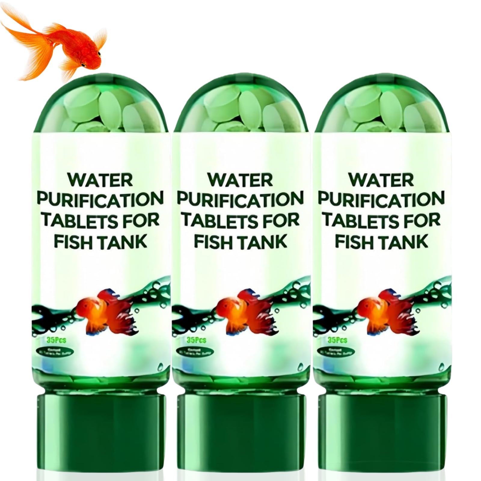 105PCS Aquarium Water Purification Tablets,Portable Fish Tank Cleaner & Algae Remover,Water Conditioner for Clear Healthy Aquarium,Quick Clear Water Conditioner for Fish Tanks