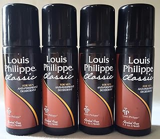 4 Louis Philippe for Men Anti-perspirant Deodorant Original 2.5 OZ New Roll On