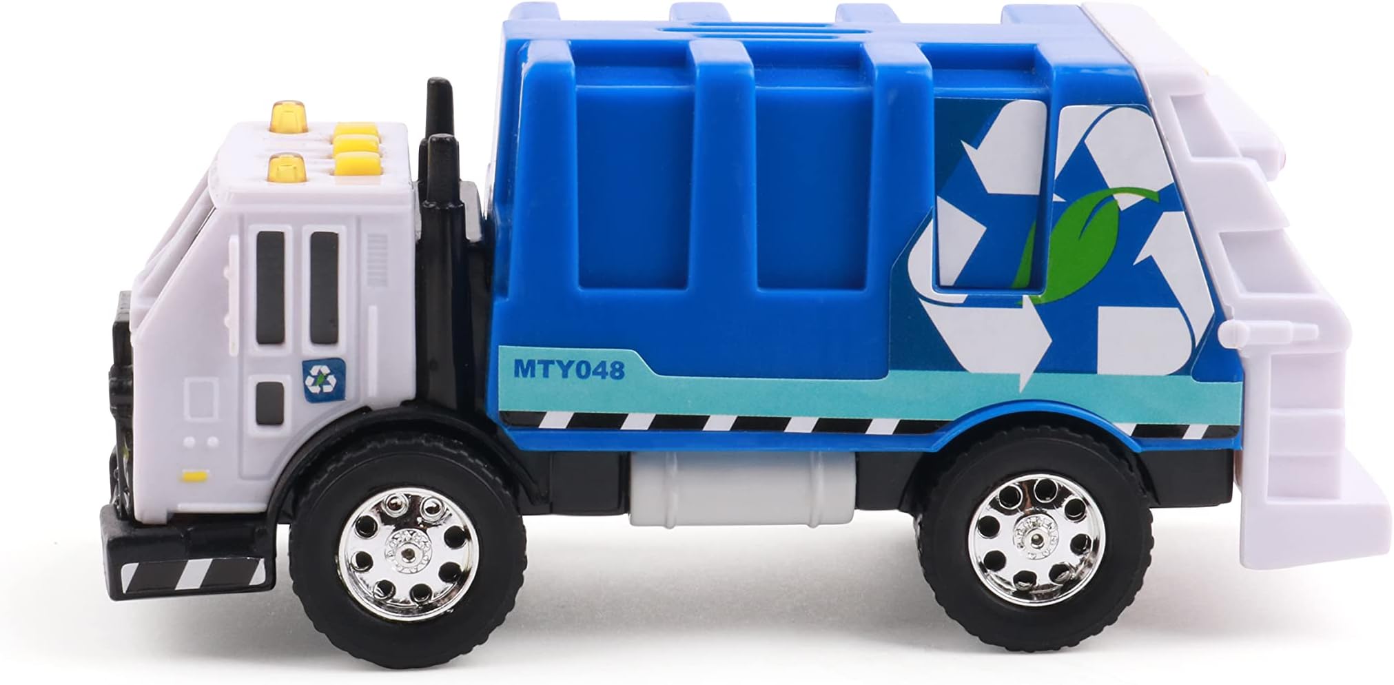Mighty Fleet Toughest Minis 5" Garbage Truck Toy w/Lights & Sounds, Realistic Design & Batteries Included - Age 3+