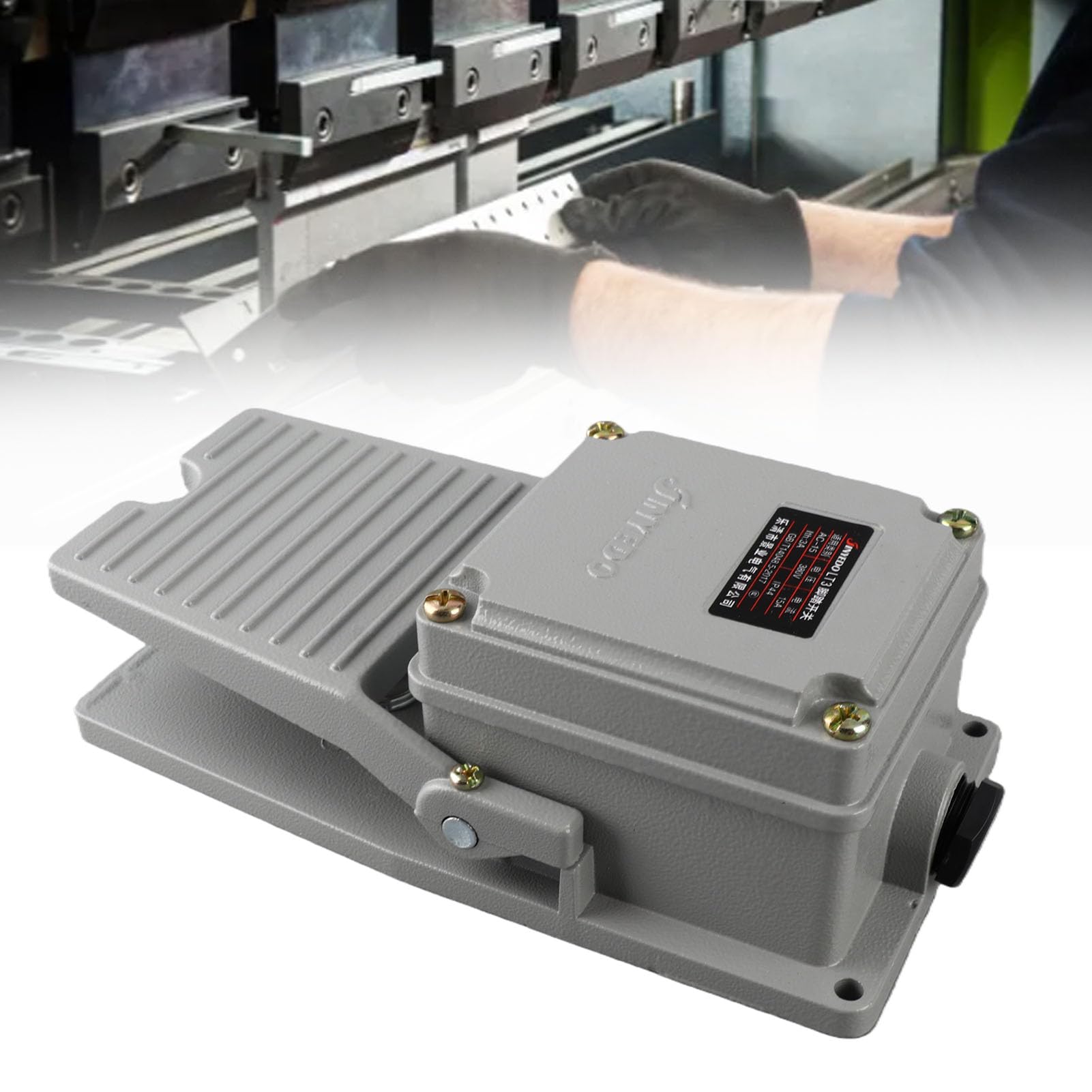 Interruttore pedale, pedale elettrico momentaneo alluminio antiscivolo, interruttore comando pedale, contatti argentati Interruttore a pedale LT3