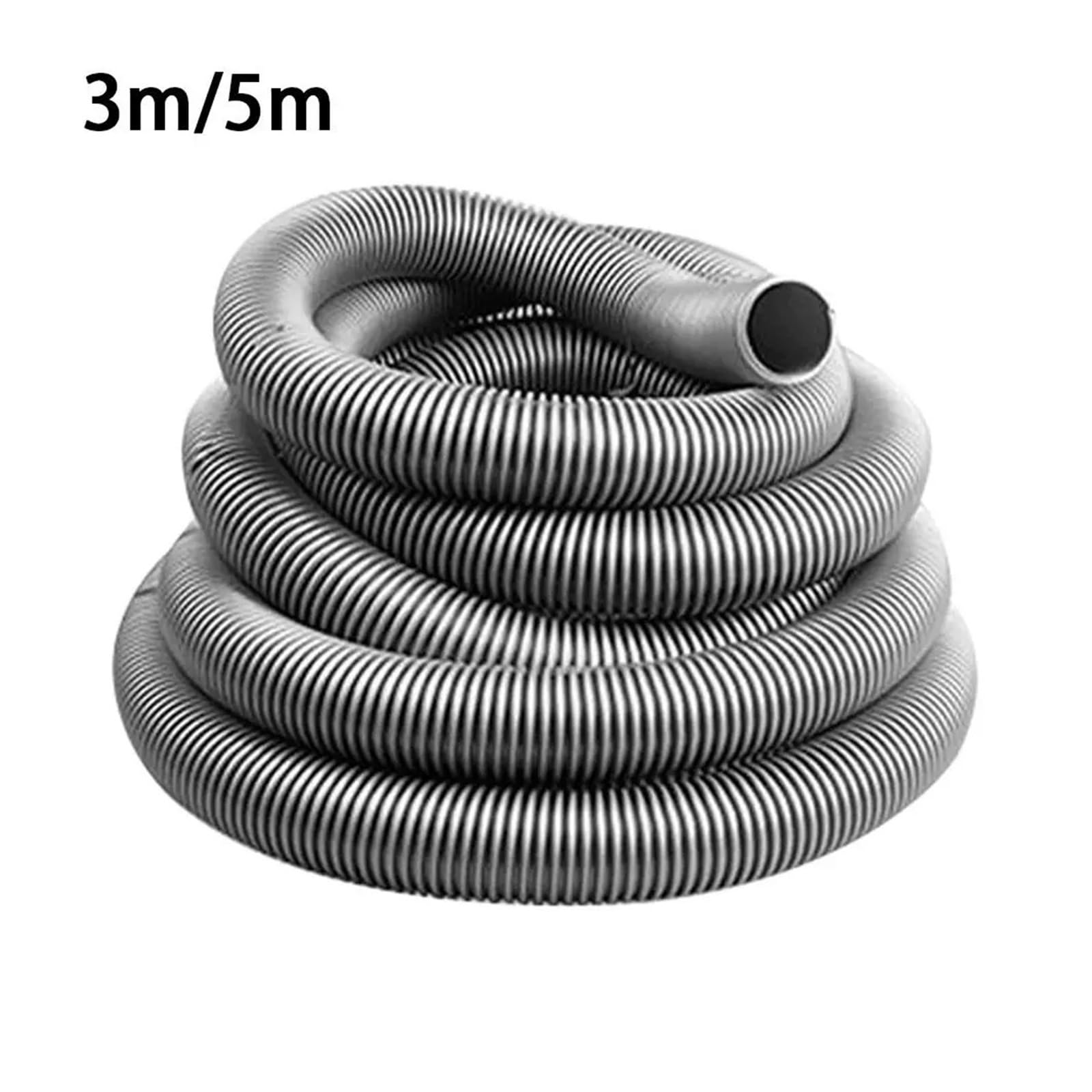 Manguera de aspiradora de 3m/5m, diámetro interior de 32mm, manguera Flexible for aspiradora, manguera extendida, manguera corrugada de EVA roscada Universal(Black-3m)