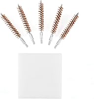 Vista 2 de BOOSTEADY Cepillo de limpieza para pistola de bronce con cerdas de fósforo, 5 unidades, para escopeta de pistola con 50 parches cuadrados