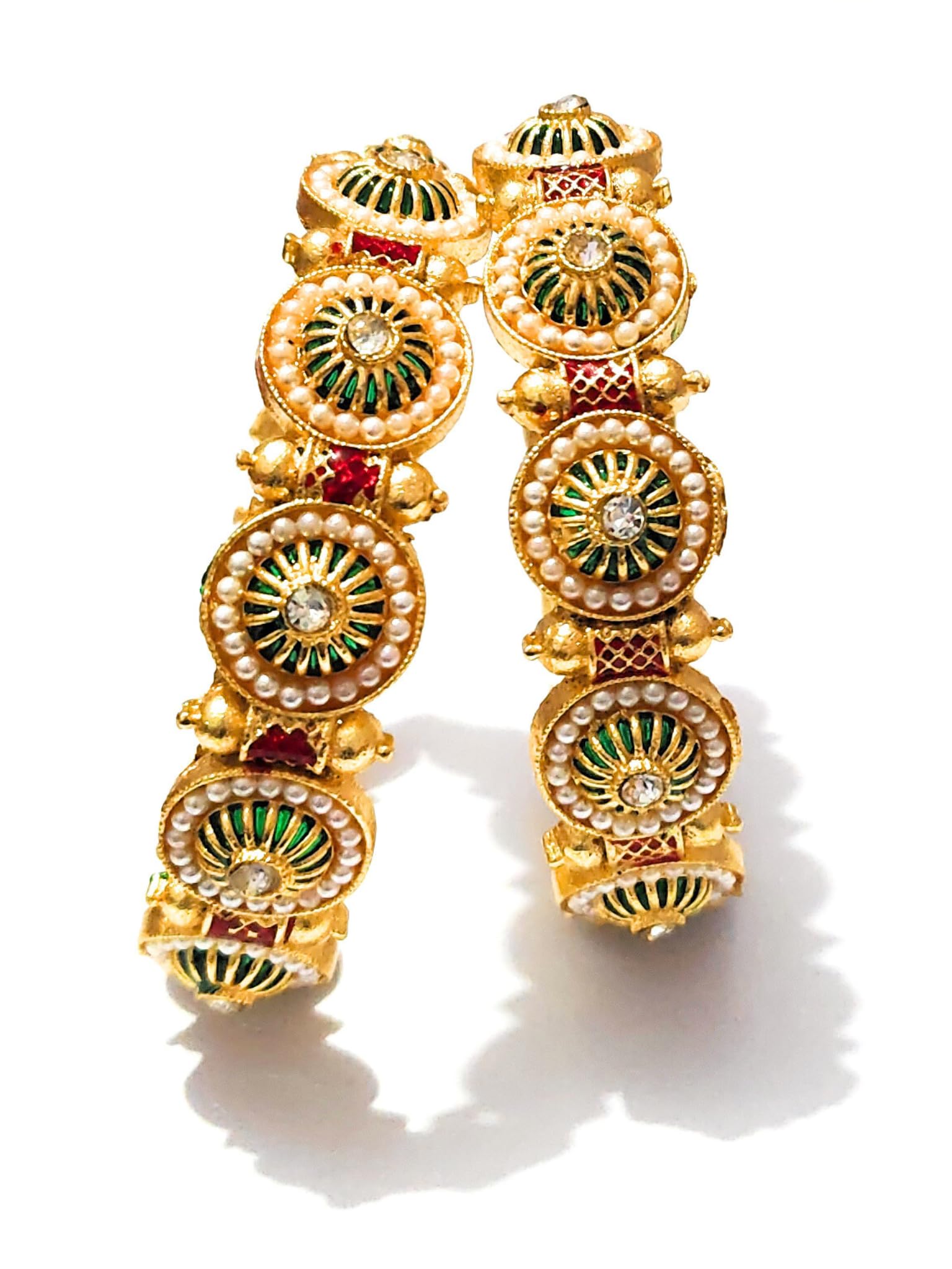 SHARVARI IMITATION JEWELLERY Gold Plated Brass Rajwadi Bangles Set with Kundan work for Women and Girls(Design 4) (2.8) (B0DGQK54HD) Amazon Price History, Amazon Price Tracker