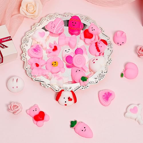 Miniatura 2 de 40 juguetes blandos Mochi para el día de San Valentín, regalos para el día de San Valentín para intercambio de aula, juguetes esponjosos Kawaii para