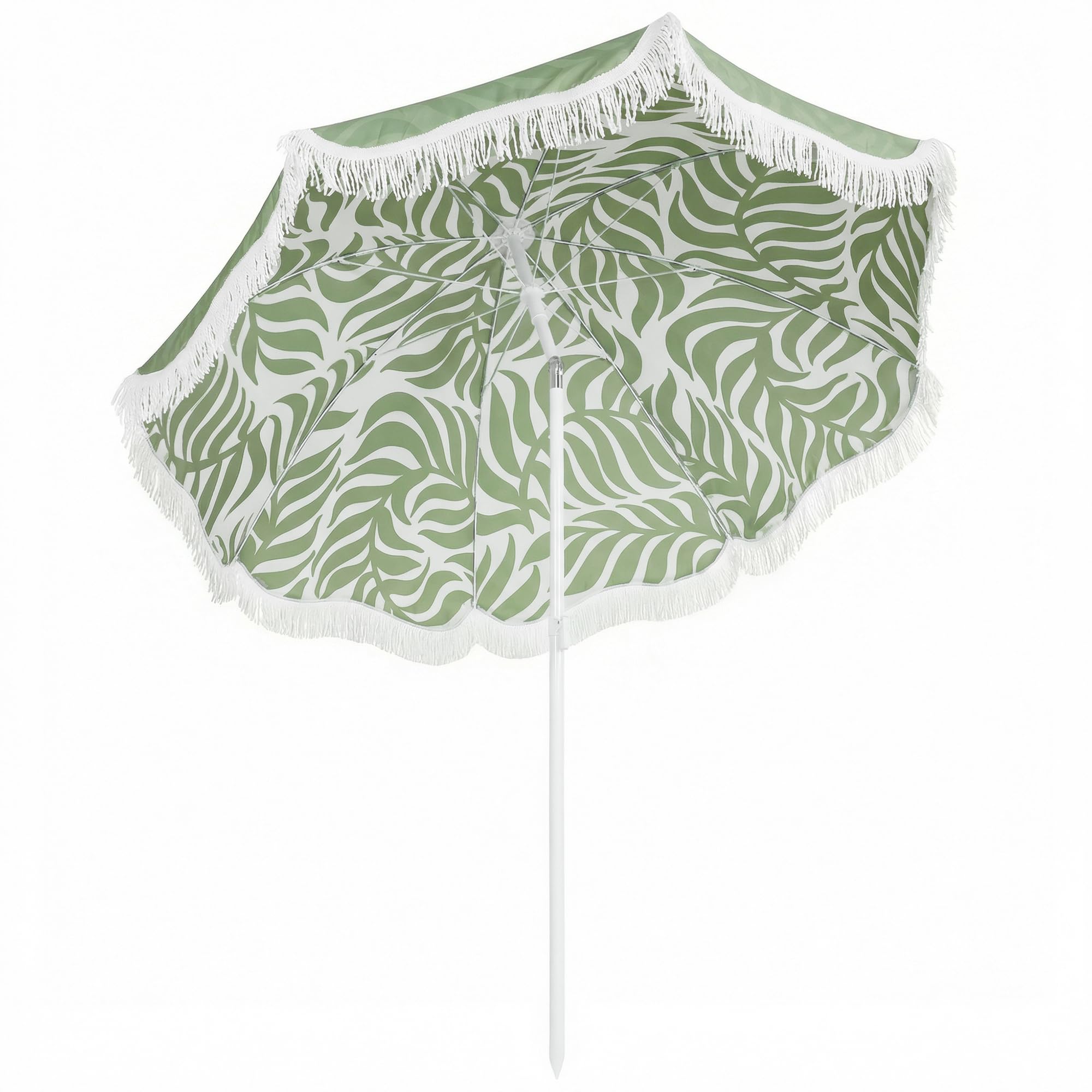 HexGuard Outsunny Beach Umbrella - Green - 1.8m