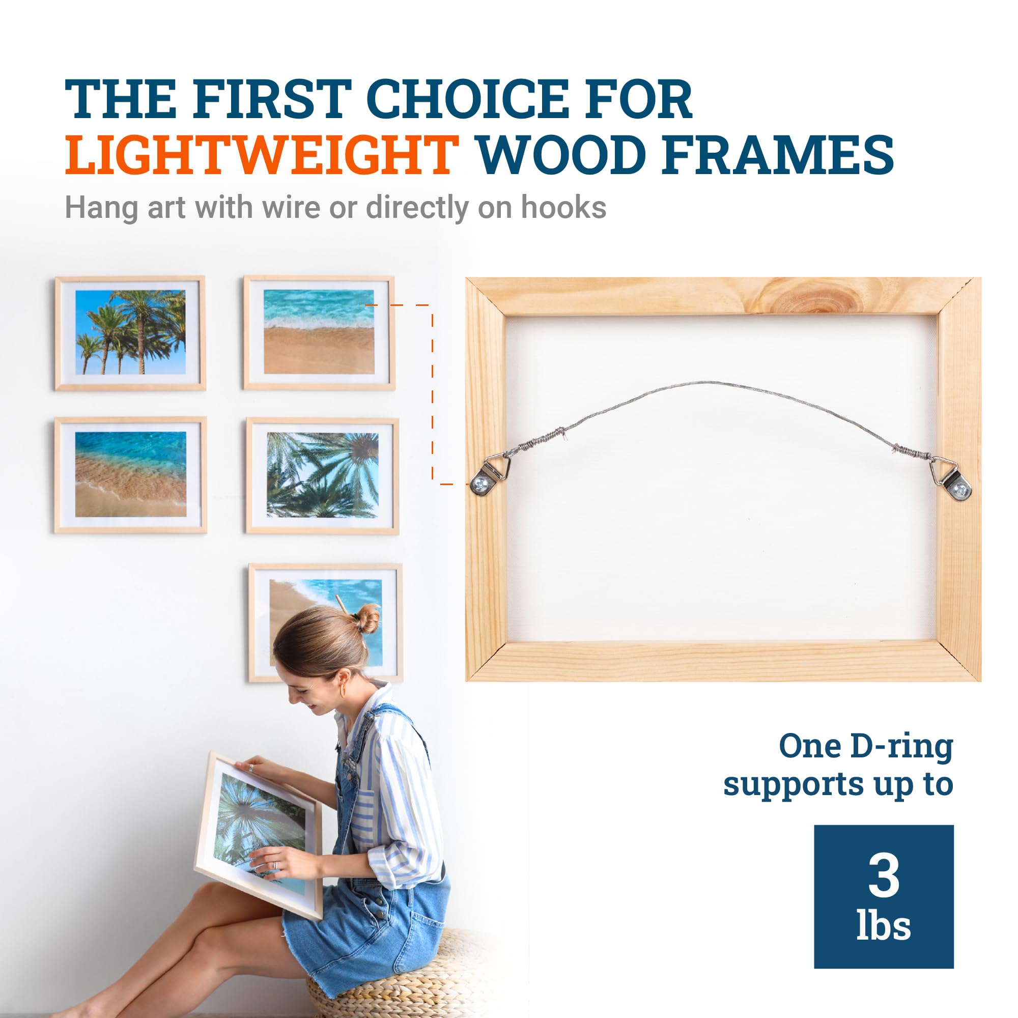 D-Ring Picture Hangers - 100 Pack -3 D-Ring Picture Hangers - 100 Pack -3