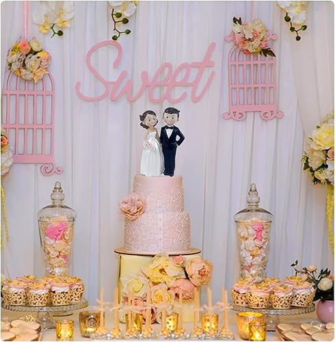 Miniatura 6 de Decoración para tartas de boda de 4.7 pulgadas, figuras de novia y novio, decoración de regalo de juguete