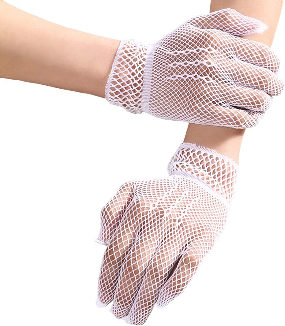 Seeksmile Short Wrist Length Fishnet Gloves