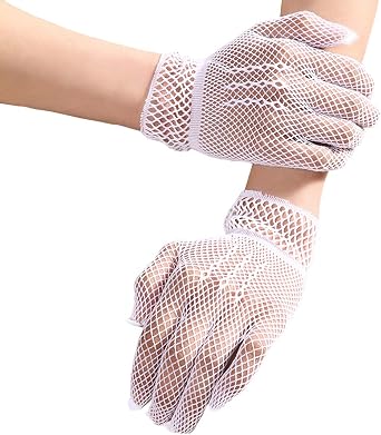 Seeksmile Short Wrist Length Fishnet Gloves