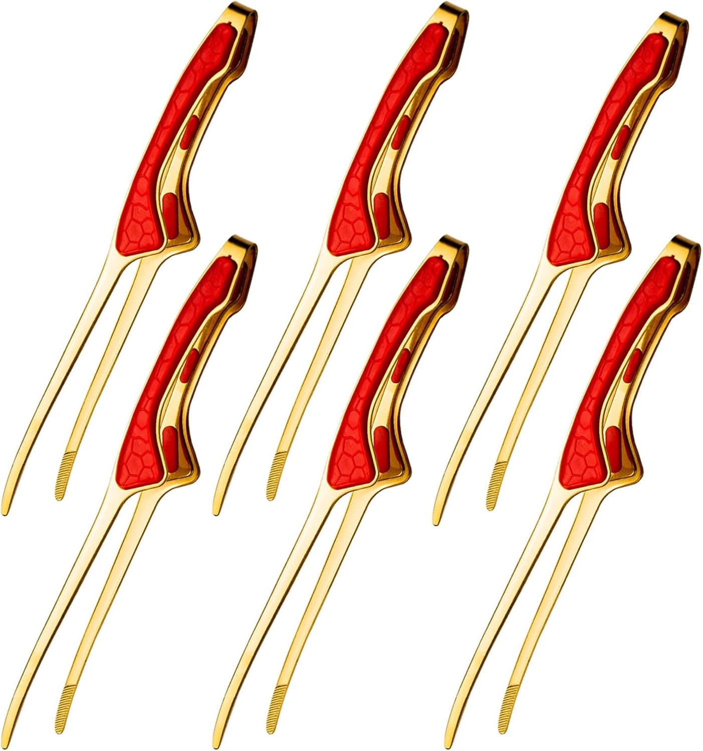 クレーバートング 焼肉トング 6本セット ステンレス 揚げ物 トング 先端が浮いて汚れない 焼き肉 パスタ キャンプ バーベキュー