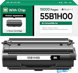 55B1H00 High Yield Remanufactured Toner Cartridge Black 15000 Pages With Chip, Replacement for Lexmark 55B1000 55B1X00 Compatible MS331 MS431 MX331 MX431 MX432 MS331dn MS431dn MX431adn Laser Printer