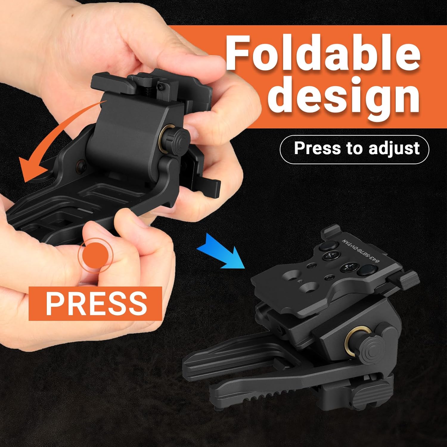 New Metal Multi-Function Foldable Dovetail NVG Bracket and Metal Double Dovetail Helmet Bridge Mount for PVS-18/NVG 30 use for Hunting/Outdoors