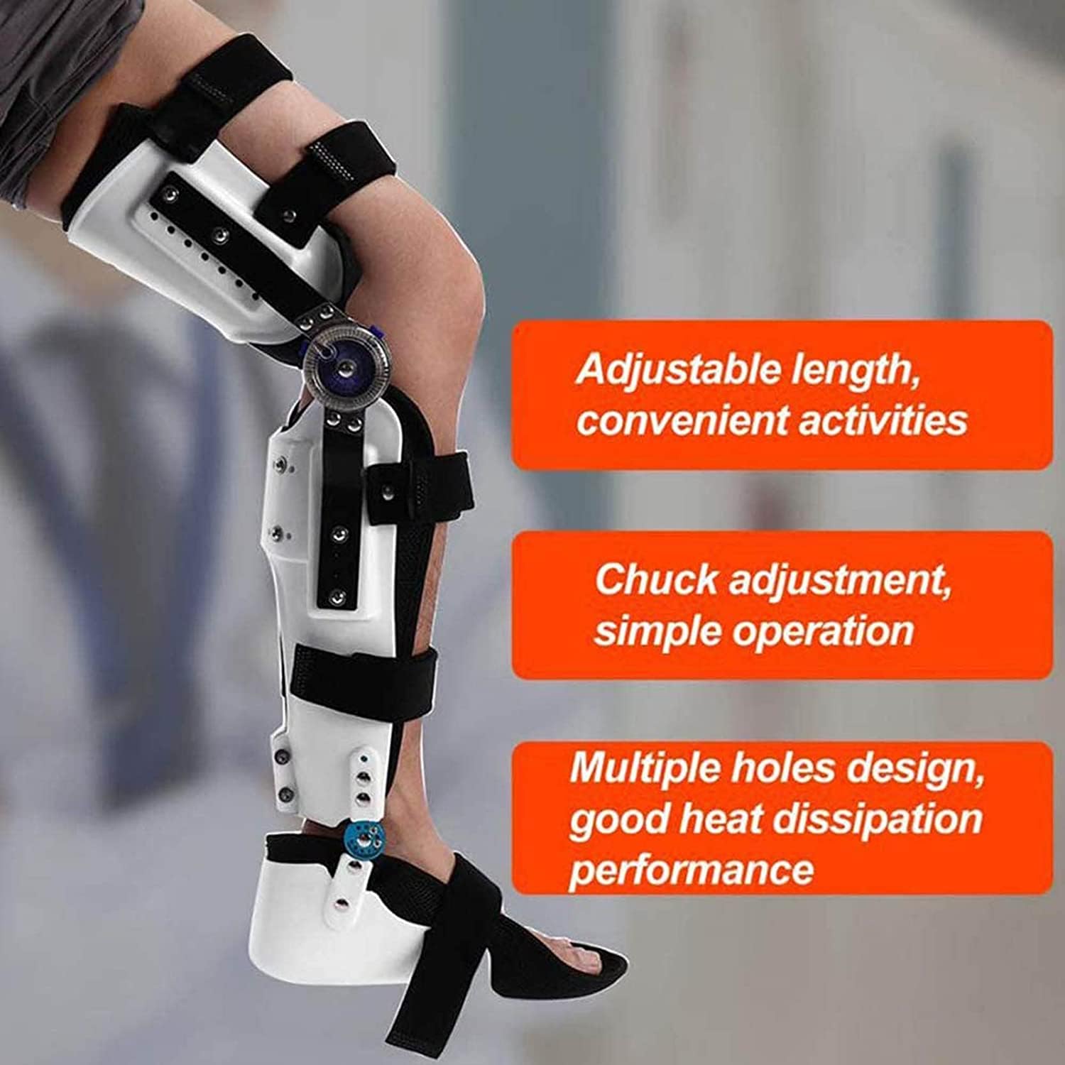Stabilizator Ortopedyczny Kolana, Regulowany Stabilizator Łydki, Kostki I Stopy, Stały Stabilizator Nogi, Przegubowy Wspornik Stawu Biodrowego I Udowego,Adjustable-Left