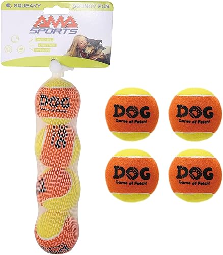 Miniatura 17 de AMA SPORT Pelotas de tenis chirriantes para cachorros nuevos, perros pequeños, gatos para ir a buscar, hacer ejercicio, juguetes (paquete de 12