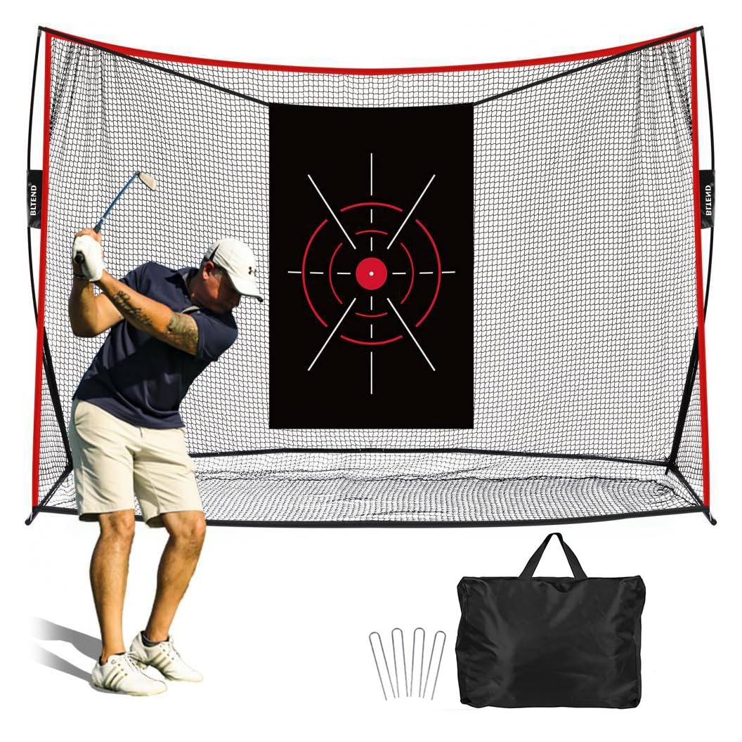 Golf Netz 10x7 ft Übungsnetz mit Zielscheibe, Faltbar Abschlagnetz für Outdoor & Indoor, Golf Trainingshilfe, Einfach zu Montieren