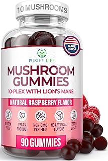 World's First Mushroom Complex Gummies with Lions Mane, Immune Support & Stress Relief, Nootropic Mushroom Supplement for Adults & Children (90 Chews 2500mg/serving)
