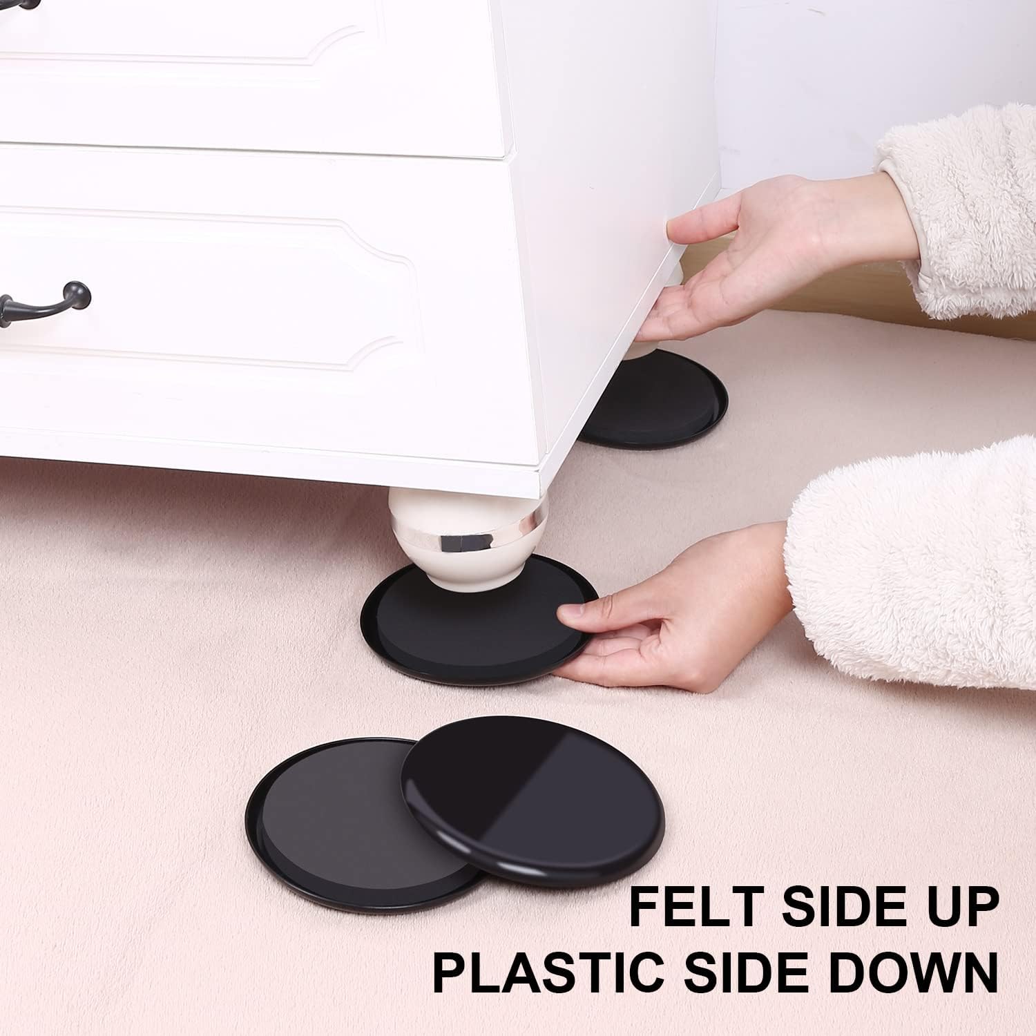 5 Inch Furniture Sliders and Gliders for Carpet Surfaces Moving Heavy