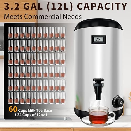 Miniatura 5 de Dispensador de bebidas con dispensador de bebidas aislado con calefacción, dispensador de bebidas de calefacción eléctrica, urna de agua caliente y