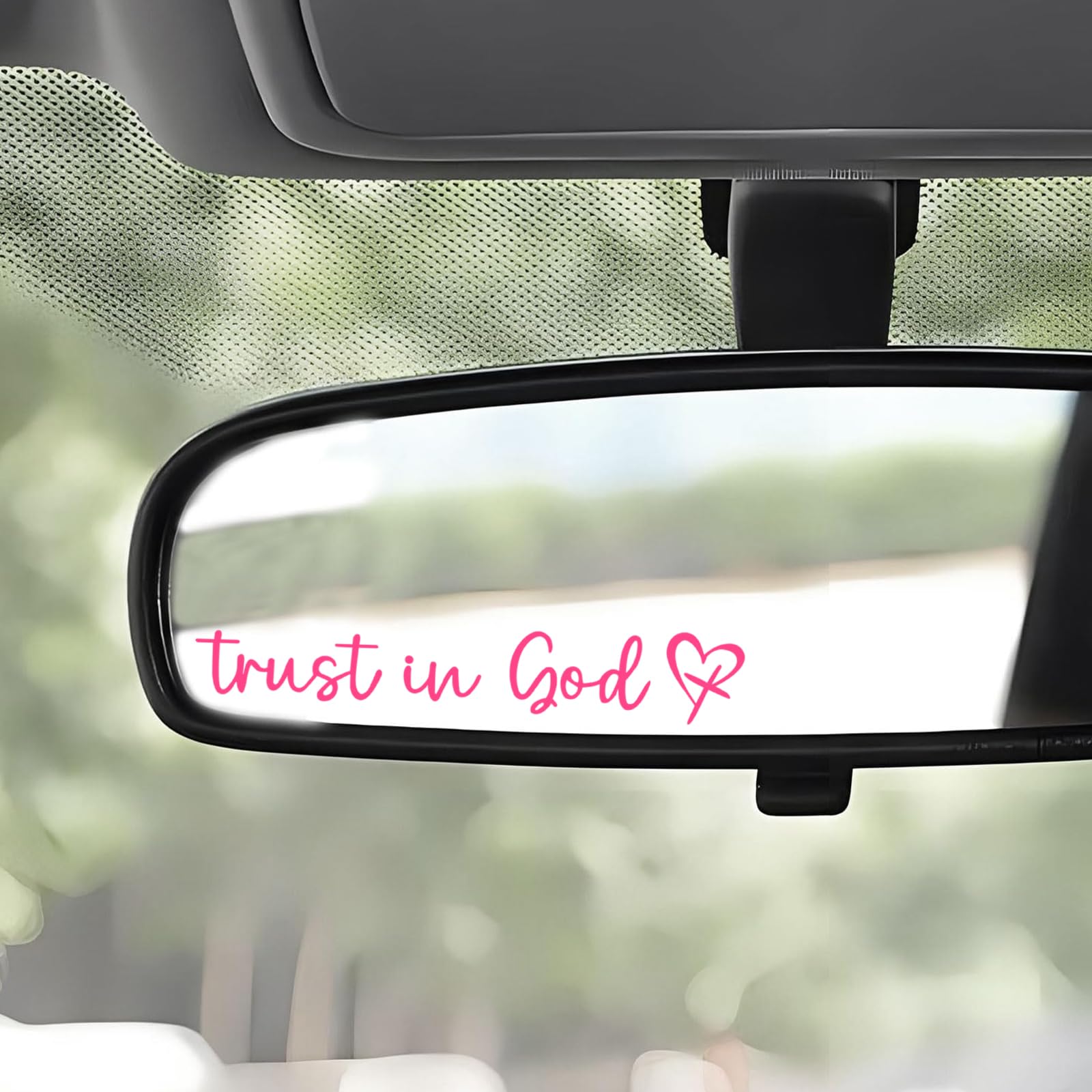 3 Pcs Trust In God Rearview Mirror Stickers, Christian Valentines Day Gift, Jesus Christian Decals for Car Window Bumper, Bible Verse Vinyl Faith