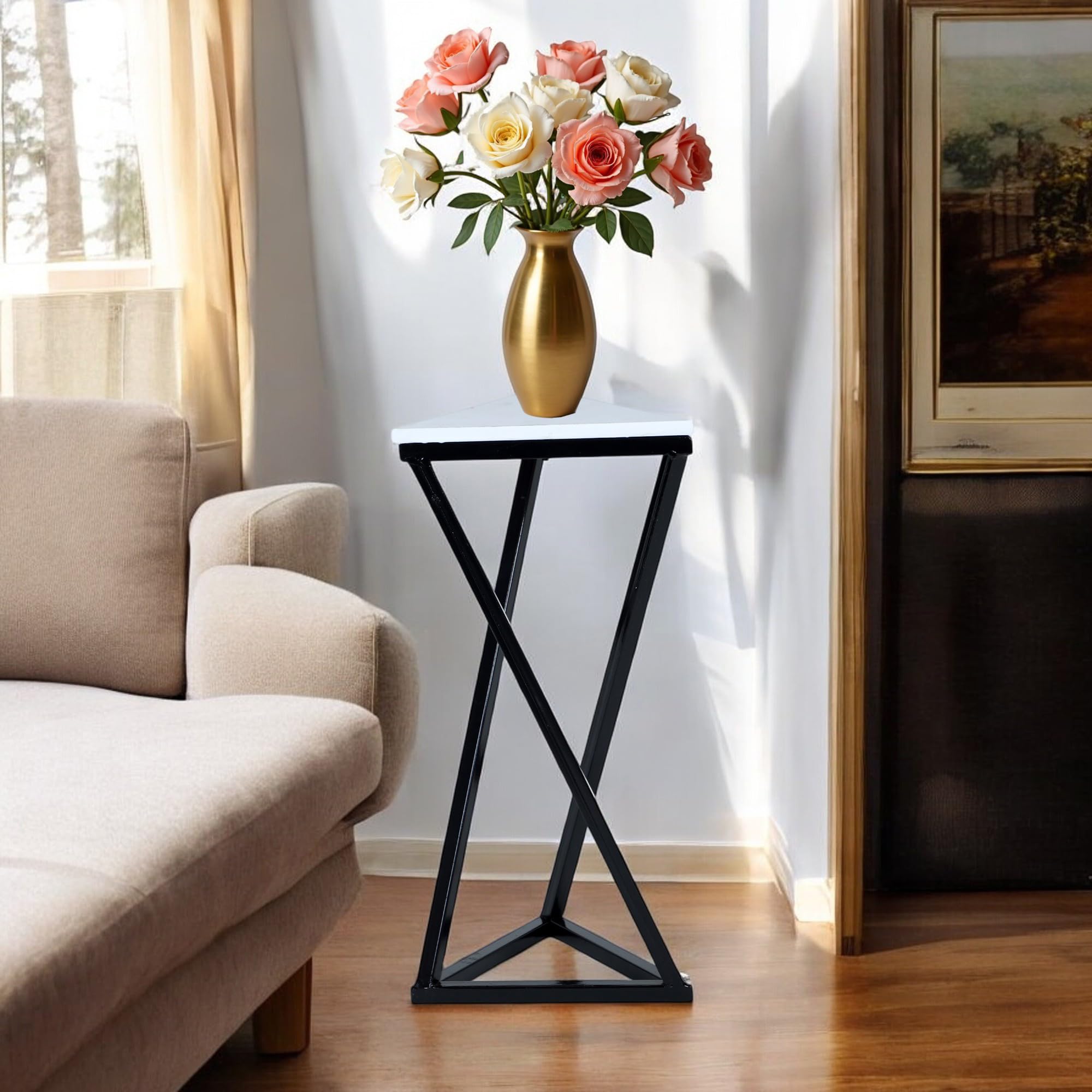 THE URBAN STORE Decorative and Handcrafted Iron and Wood plant stand , 23 x 23 x 47 CM (B09X13JTT7) Amazon Price History, Amazon Price Tracker