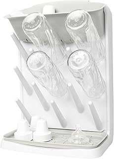 Ubbi Vertical Baby Bottle Drying Rack, Space Saving Countertop Drying Rack Baby Organizer, Oat