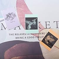 Vista 5 de Phomemo - Papel adhesivo térmico colorido, compatible con mini impresora M02 / M02 Pro / M02S / M03, carácter negro sobre verde menta / púrpura