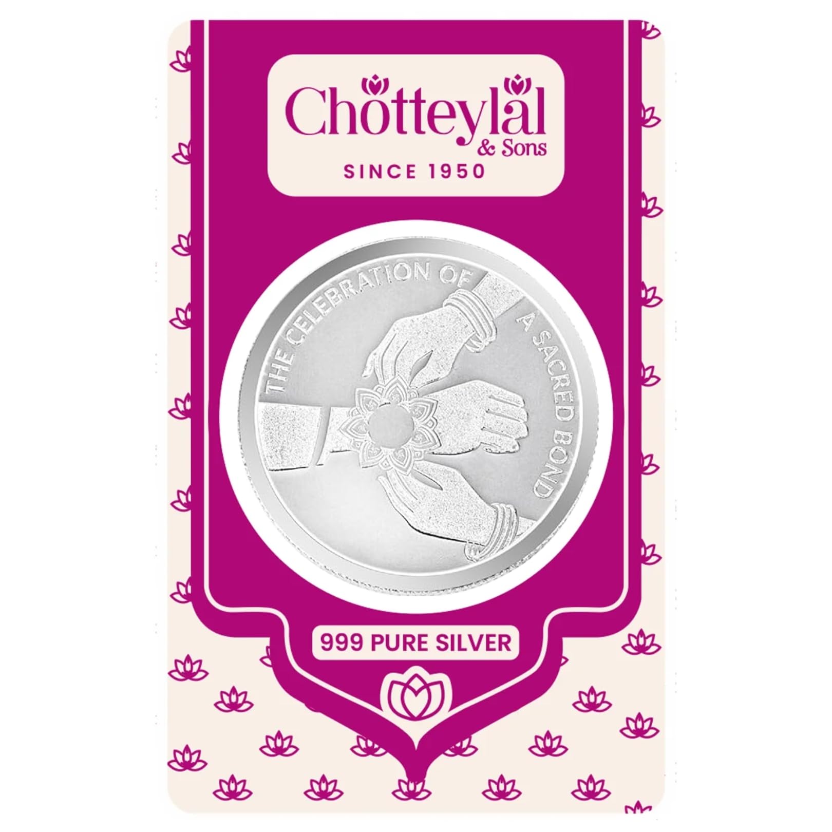CHOTTEY LAL AND SONS 999 Pure Silver Brother - Sister Print & Rakhi Print Design Colorful Rakhi Coin with Blister Card Packaging for Bhaidooj - (Pack of 1, 10 Gram) (B0D6BQX5D7) Amazon Price History, Amazon Price Tracker