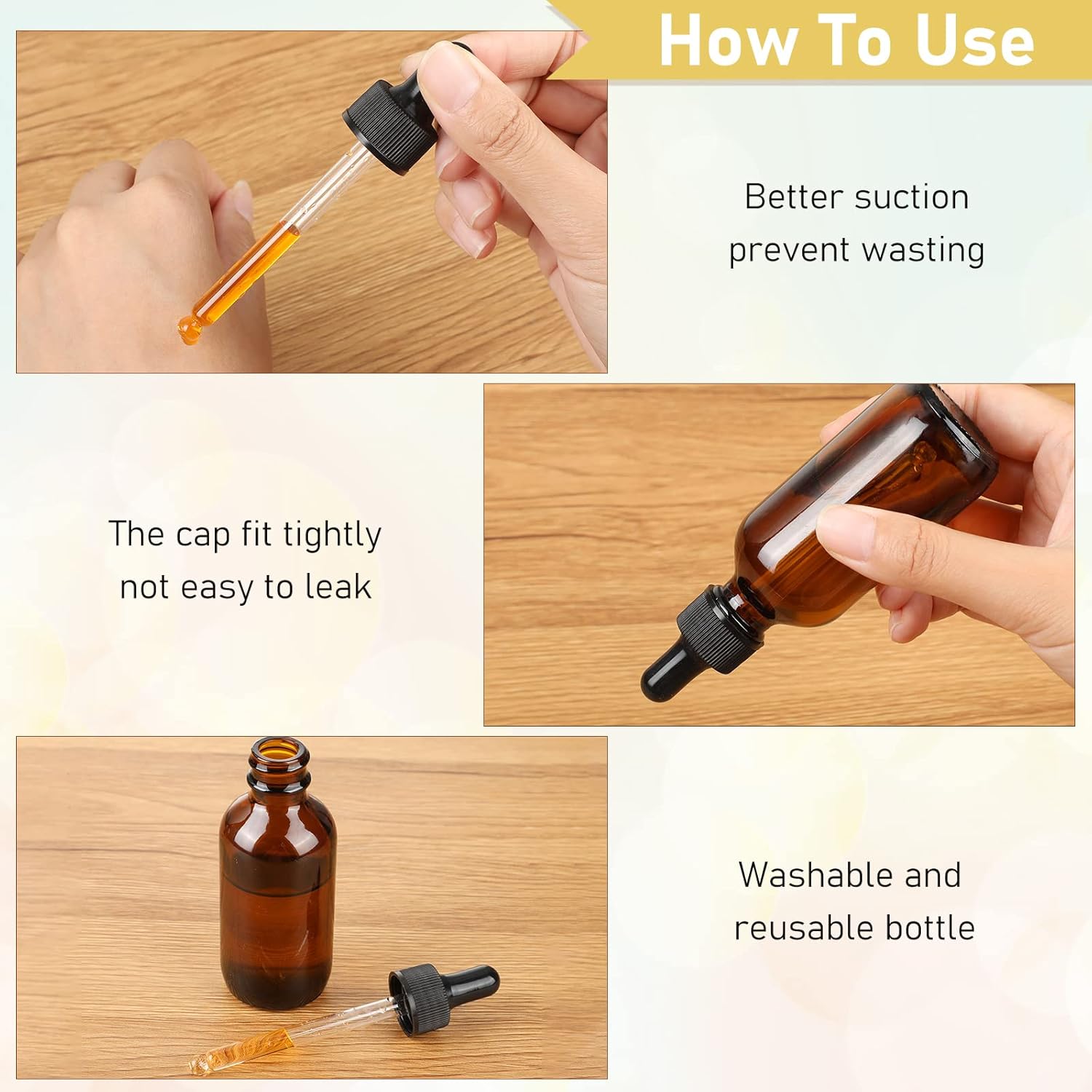 Nuogo 36 Pcs 1 Oz Glass Dropper Bottle with 10 Stainless Steel Funnels and 3 Labels, 30 ml Empty Tincture Bottles with Cap : Industrial & Scientific