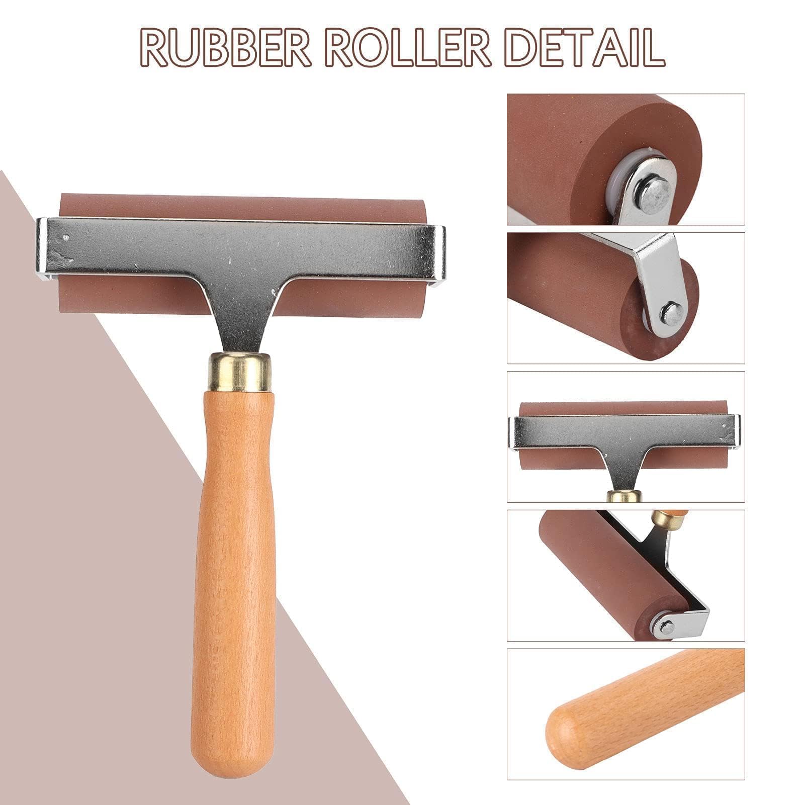 Gummiwalze Brayer, Weichgummi Brayer Elastische Gummiwalze für Druckgrafik-Einklebebücher(15cm)