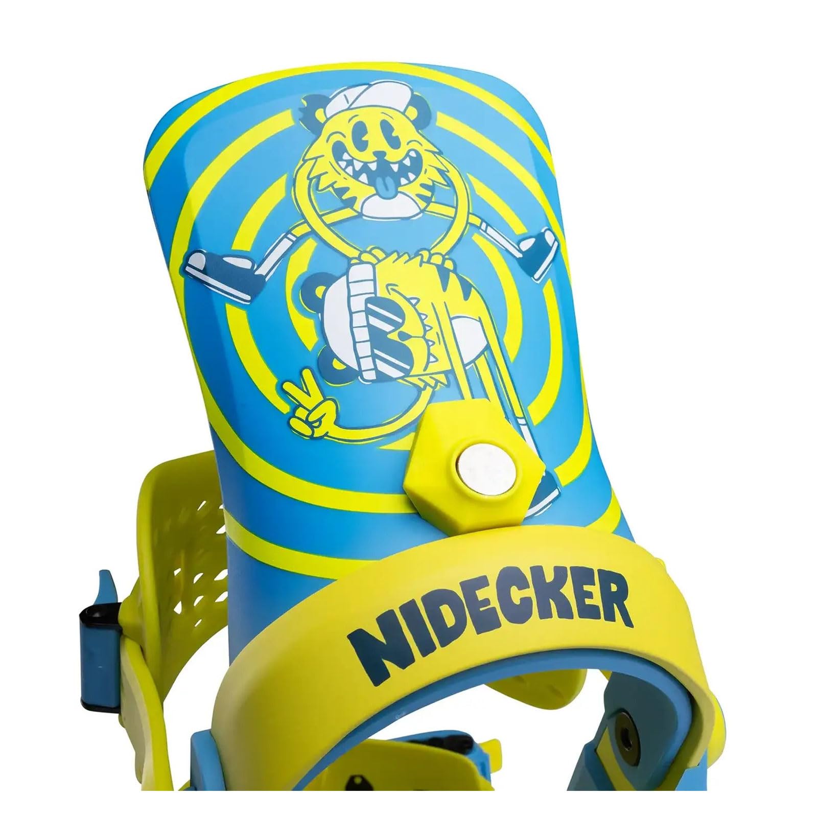 Fixations de Snowboard Nidecker Ollie Scamp - Fixations légères pour Jeunes avec Support Souple