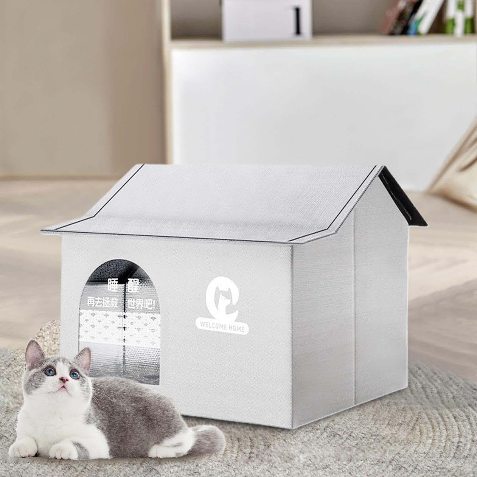 Refugio Refrescante para Gatos Refugio Refrescante De Verano para Gatos | Refugio Plegable Con Bolsas De Hielo, Accesorios Para Mascotas Para Gatitos Y Perros En Hogar, Jardín Y Exterior Todas Las E